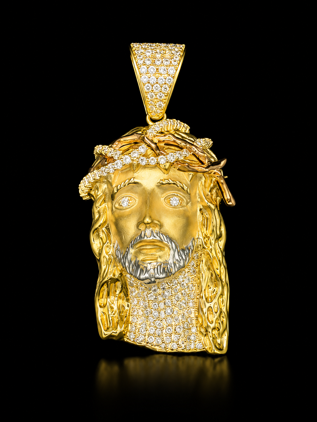 14K GOLD  3D JESUS PENDANT
