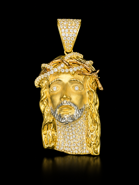 14K GOLD  3D JESUS PENDANT