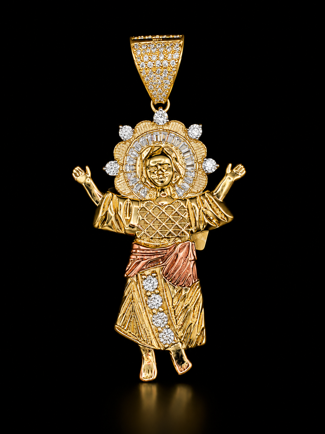 14K GOLD "DIVINO NINO" DIAMOND CUT PENDANT