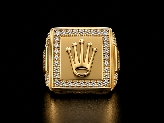 14K DIAMOND CROWN RING