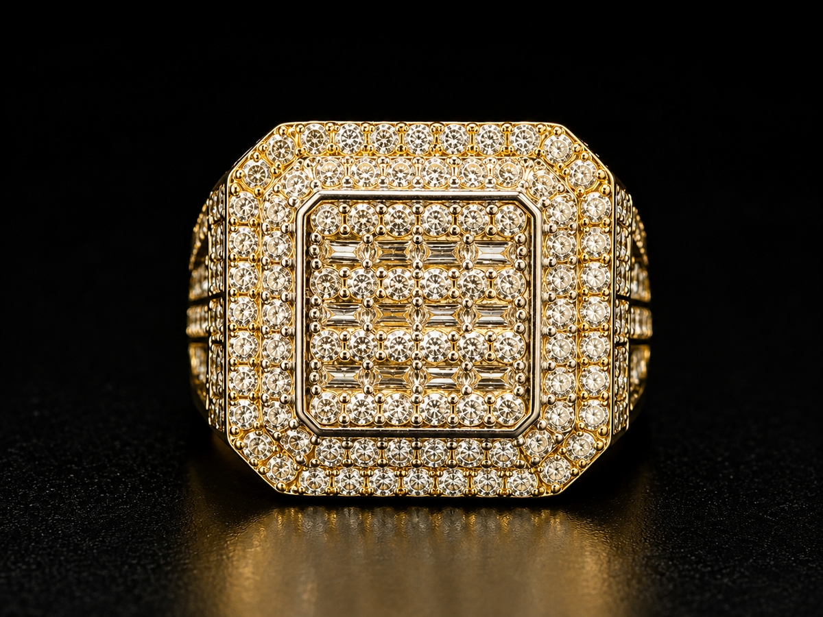 14K DIAMOND SQUARE RING