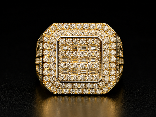 14K DIAMOND SQUARE RING