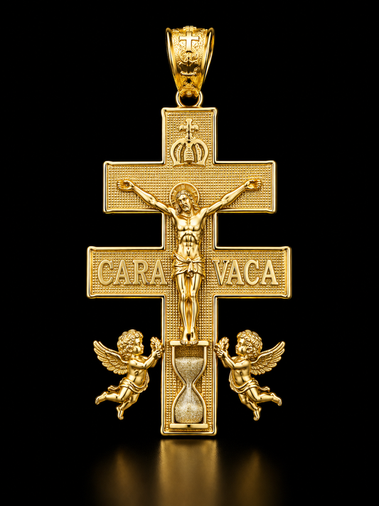 14K GOLD "CARAVACA CRUCIFIX" PENDANT