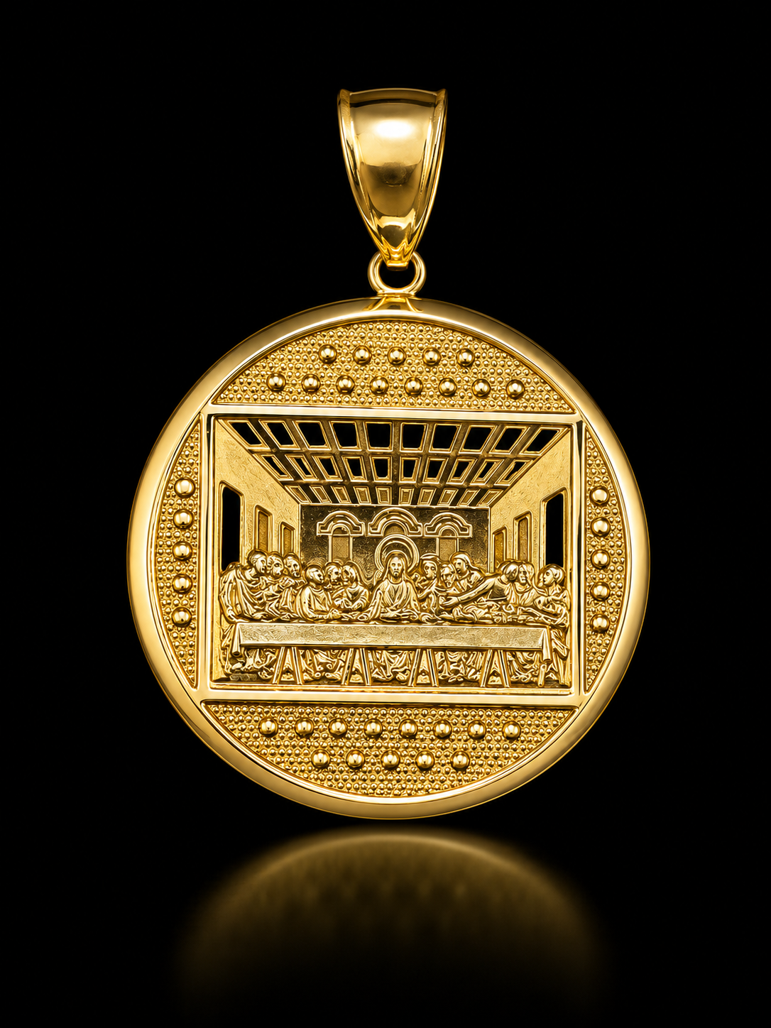 14K GOLD "LAST SUPPER MEDALLION" PENDANT