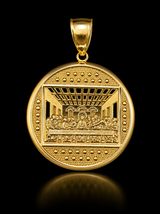 14K GOLD "LAST SUPPER MEDALLION" PENDANT