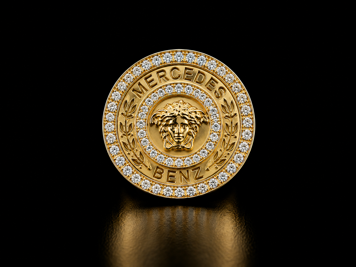 14K DIAMOND MERCEDES MEDUSA RING