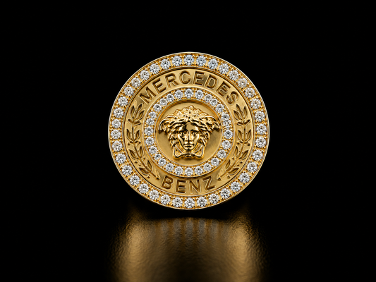 14K DIAMOND MERCEDES MEDUSA RING