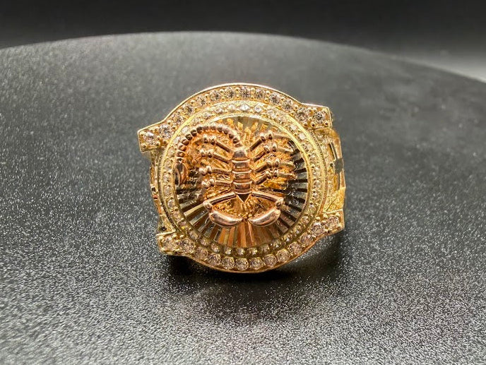 14K DIAMOND SCORPION MEDALLION RING