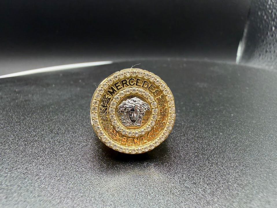 14K DIAMOND MERCEDES MEDUSA RING