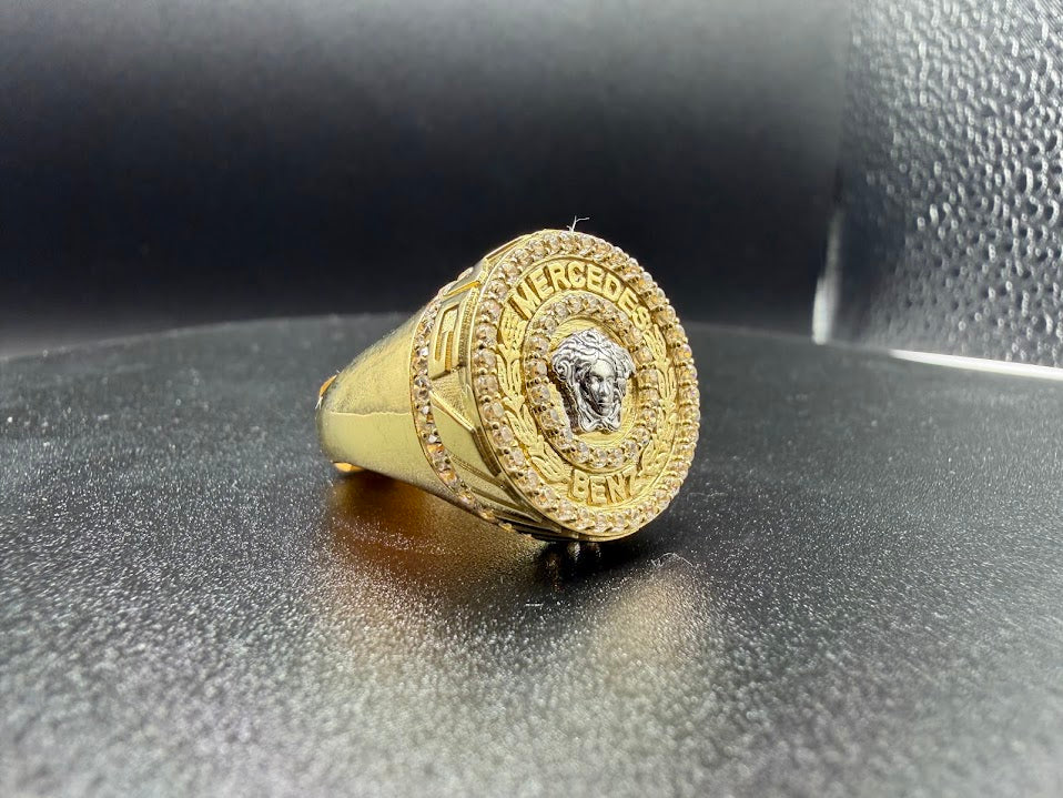 14K DIAMOND MERCEDES MEDUSA RING