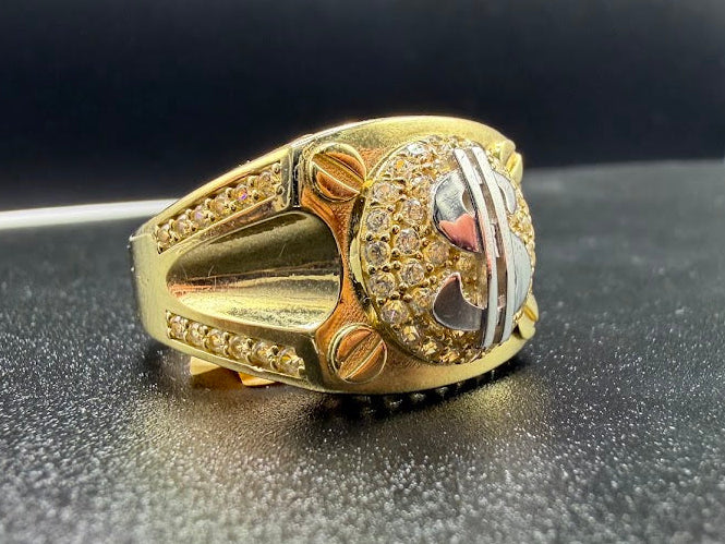 14K DIAMOND DOLLAR SIGN RING