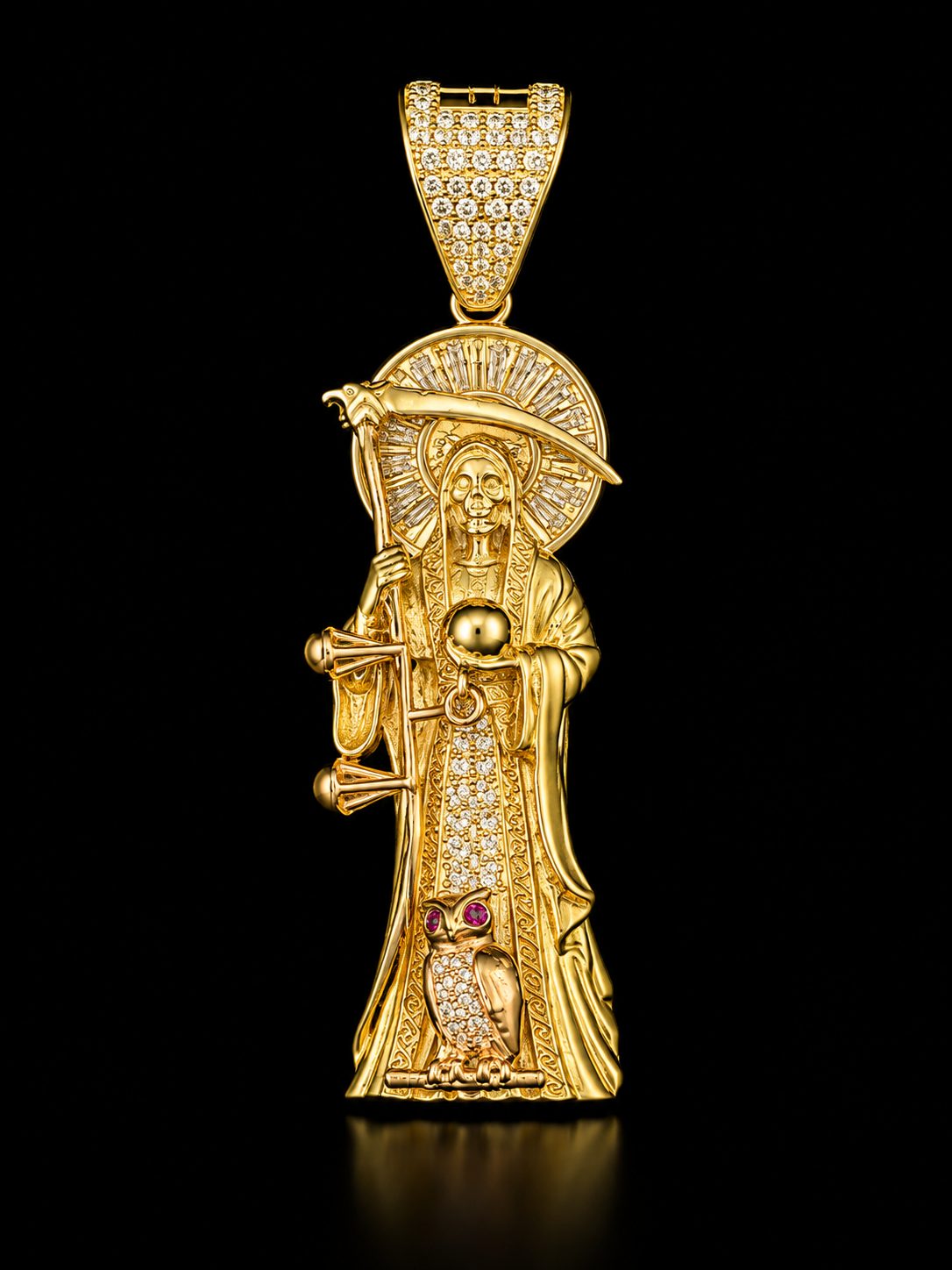 14K GOLD ICED "SANTA MUERTE"